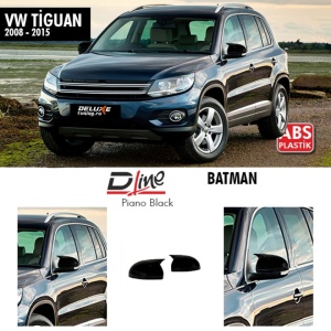 Capace oglinda compatibile cu VW Tiguan 2007-2015 Negru lucios Batman Style - Img 3