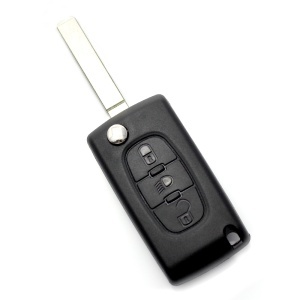 Citroen / Peugeot 307 - Carcasa tip cheie briceag cu 3 butoane, lama VA2-SH3 cu suport baterie - Img 1