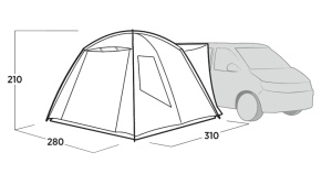 Cort auto pentru usa laterala van sau MPV, camping, plaja, pescuit, Easy Camp Vehicle Awning Utne - Img 7