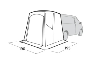 Cort camping tip copertina pentru haion masina Easy Camp Krossbu, 195x190 cm pentru VW T5 T6, Mercedes Vito W639 W447, Clasa V - Img 5