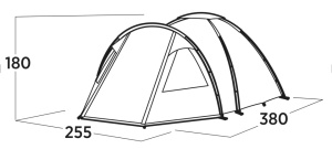 Cort camping tip dom Easy Camp Kinn 4, 380x255x180 cm, pentru 4 persoane - Img 8