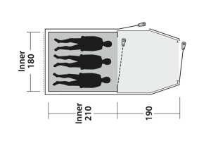 Cort camping tip tunel pentru 3 persoane, 415x200x120 cm, Outwell Tent Earth 3 Plus - Img 11