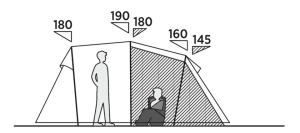 Cort camping tip tunel pentru 5 persoane, 450x315x190 cm, Easy Camp Tent Hidra 5 - Img 8