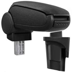 Cotiera auto Seat Leon II 2006-2012, negru, textil negru - Img 2
