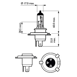 FÉNYSZÓRÓ IZZÓ H4 60/55W 12V RACING VISION GT200 (bliszter) PHILIPS
