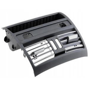 Grila Centrala Ventilatie Spate compatibil cu BMW Seria 5 F10 F11 2010- Negru cu crom, pentru vehicule cu incalzire in bancheta scaune - Img 2