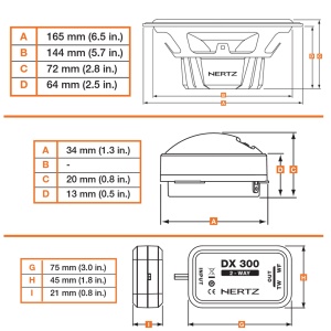 Hertz Dieci DSK 165.3 autós hangszórók, 2-utas rendszer szett, 165 mm, 80 W RMS, 4Ω, 4 hangszóró + tartozékok - Img 2