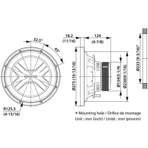 KFC-PS2517W SUBWOOFER KENWOOD DE 10" (25CM), 1300W - Img 2