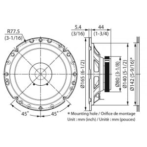 KFC-S1756 DIFUZOAR DUAL CONE KENWOOD DE 16.5CM, 30W RMS - Img 2