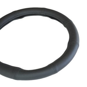 KORMÁNYKERÉKBORÍTÁS, VALÓDI BŐR, FEKETE 35-37 CM