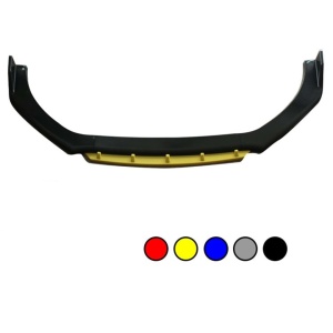 Megane Design első lökhárító toldás, fényes fekete, sárga ajakkal, 4 darabos, 180 cm hosszú - Img 5