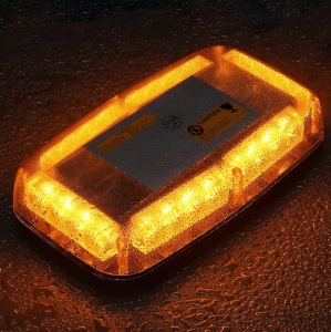 Mini rampa Girofar LED Cu Magnet, 12V, 24W, IP65, 31x16x7 cm, sticla portocalie - Img 5