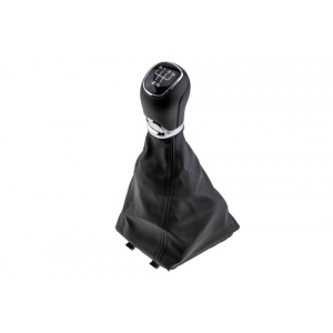 Nuca schimbator auto cu manson imitatie de piele neagra compatibil Skoda Octavia III 2013->, 5 viteze - Img 3