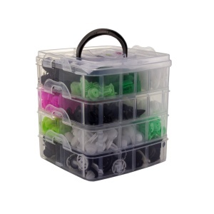 Set 470 buc cleme din plastic + 5 unelte