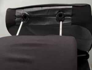 Set huse scaune auto, universale, fata-spate, piele ecologica, negru cu gri - Img 3