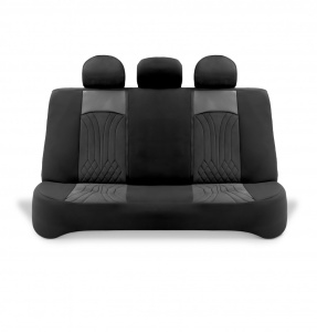 Set huse scaune auto universale seria SIDNEY, material textil negru si piele ecologica neagra, fata-spate, compatibil airbag - Img 3