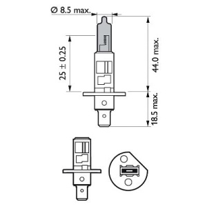 2 db-os fényszóróizzó készlet H1/W5W P14.5S 55W 12V fehér Vision Ultra Philips - Img 2