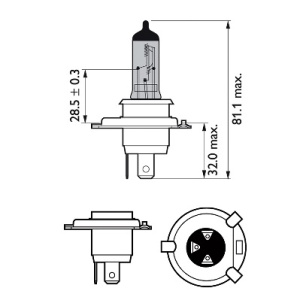 2 db-os fényszóróizzó készlet H4/W5W P43T-38 60/55W 12V fehér Vision Ultra Philips