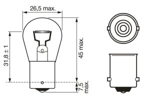 Bec 6V P21W 21W Pure Light Set 10 Buc Bosch - Img 3
