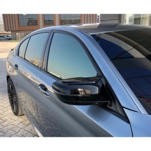 Capace oglinda compatibile cu BMW seria 5 G30 2017-> Negru lucios Batman Style - Img 4
