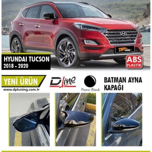 Capace oglinda compatibile cu Hyundai Tucson 2018-2020 Negru lucios Batman Style