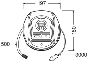 COMPRESOR AUTO 12V 120 W CU AFISAJ DIGITAL TYREINFLATE 450 OSRAM - Img 5
