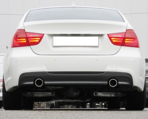 Difuzor Bara Spate Cu Evacuare Dubla Simpla compatibil cu BMW Seria 3 E90 E91 2004-2012 MT Design