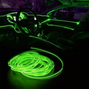Fir cu neon 2 Metri, 12V culoare Verde - Img 4