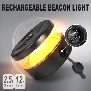 Girofar auto, LED, Wireless, cu baterie reincarcabila si magnet, 12V-24V - Img 6