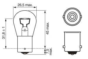 Izzó 6V P21W 21W Pure Light Set 10 Bosch - Img 3