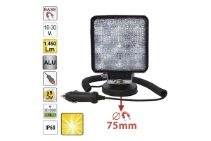 LED-ES MUNKAFEJLÁMPA. NÉGYZET. SZÓRT FÉNY. JBM MÁGNESES ALAP