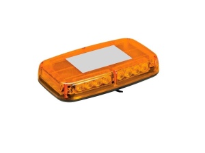Mini rampa Girofar LED Cu Magnet, 12V, 24W, IP65, 31x16x7 cm, sticla portocalie