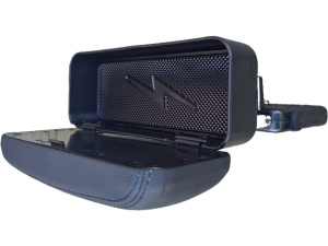 Organizator auto cu suport tip cotiera, negru cu cusatura neagra, incarcare wirelles - Img 4