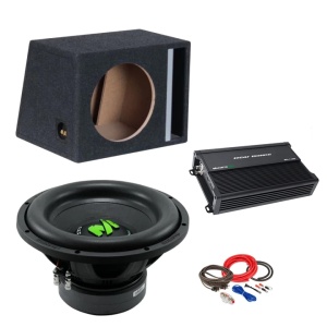 Pachet Subwoofer auto Deaf Bonce MF 12R D2 1200W RMS + Amplificator Machete MFA-1.1500 + Incinta custom + kit de cabluri complet