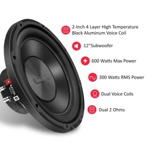 RW12D4 SUBWOOFER RECOIL DE 30CM (12"), 4+4Ω, 600W - Img 2