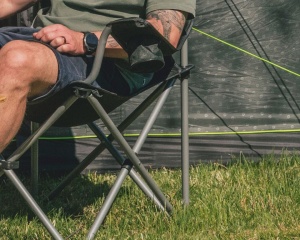 Scaun pliabil pentru camping, plaja, pescuit sau gradina, culoare negru, Outwell Folding Furniture Catamarca - Img 10