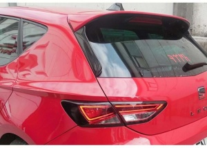 SEAT Leon 3 III 2012-2020 modellhez kompatibilis hátsó spoiler toldatok, FR Design, fényes fekete - Img 2