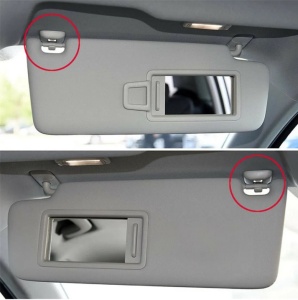 Set 2 cleme parasolar auto, culoare gri, compatibil VW Audi Skoda - Img 4