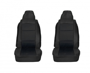 Set 2 huse scaune auto pentru fata, material textil, negru
