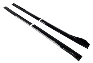 Set 2 Prelungiri praguri tuning 210 cm, negru lucios cu buza gri - Img 2