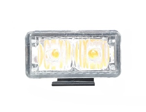 Set 4 Lumini LED, 2 Led, Tip Stroboscop De Avertizare, Galben, Flash, cu Controler, 12V - Img 2
