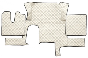 Set covorase camion, piele ecologica compatibil cu MAN TGX 2007-2020, crem, cu 1 sertar