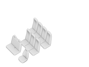 SET HUSE SCAUN UMBRELLA PENTRU FORD TRANSIT (9+1) 2012-2013 (SCAUNE INDIVIDUALE SPATE) - Img 2