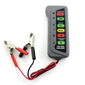 Tester pentru baterie și alternator / 12V – 24V / cu indicatori LED - Img 1