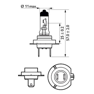 2 db-os fényszóróizzó készlet H7 55W 12V VISION PLUS PHILIPS
