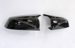 BMW 5-ös széria E60 2007-2010, BMW 5-ös széria F10 2009-2010 modellekkel kompatibilis tükörborítások, fényes fekete M-Design, klipszekkel, az eredeti borítások cseréjére - Img 6