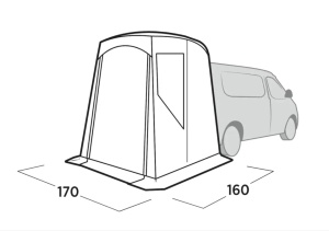 Cort camping tip copertina pentru haion masina Easy Camp Krossbu Mini, 160x170 cm pentru Peugeot Rifter, Citroën Berlingo, VW Caddy - Img 6