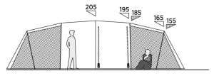 Cort camping tip tunel Easy Camp Tent Leka Twin 8 pentru 8 persoane, 755x240x205 cm - Img 5