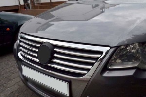 darabos rozsdamentes acél díszkészlet, amely kompatibilis a 2005-2010-es VW Passat B6 hűtőrácsával. - Img 4