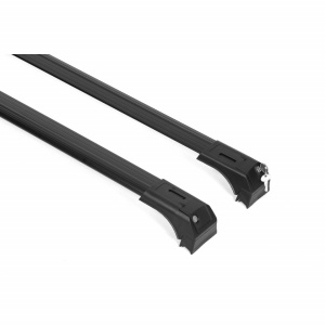 darabos UNIVERSAL fixpontos keresztirányú tetőcsomagtartó készlet, Wingbar, 135 CM hosszú, fekete színű - Img 2